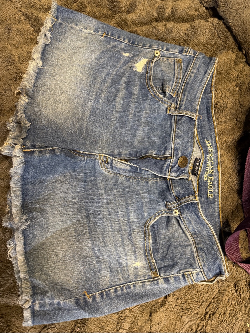 American Eagle Outfitters Light Wash Distressed Denim Shorts